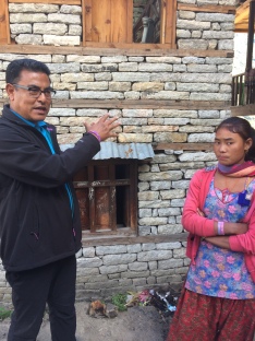 Surendra Shrestha, Director of SAHAS Nepal talking to a girl staying in the hostel
